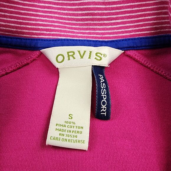 Orvis Sweater Women Small Pink Long Sleeve 1/4 Zip Passport Pima Casual Pullover - Picture 2 of 14